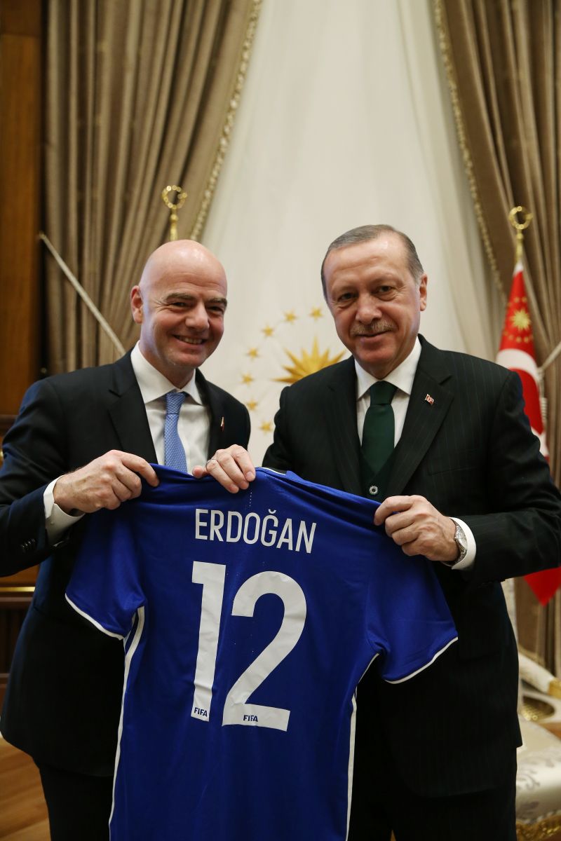 Cumhurbaşkanı Erdoğan, Infantino'yu kabul etti
