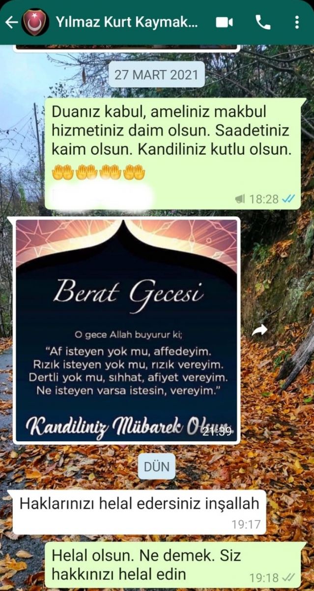 Ölmeden önce Trabzon ve Giresun’daki dostlarına mesaj atıp helallik istemiş