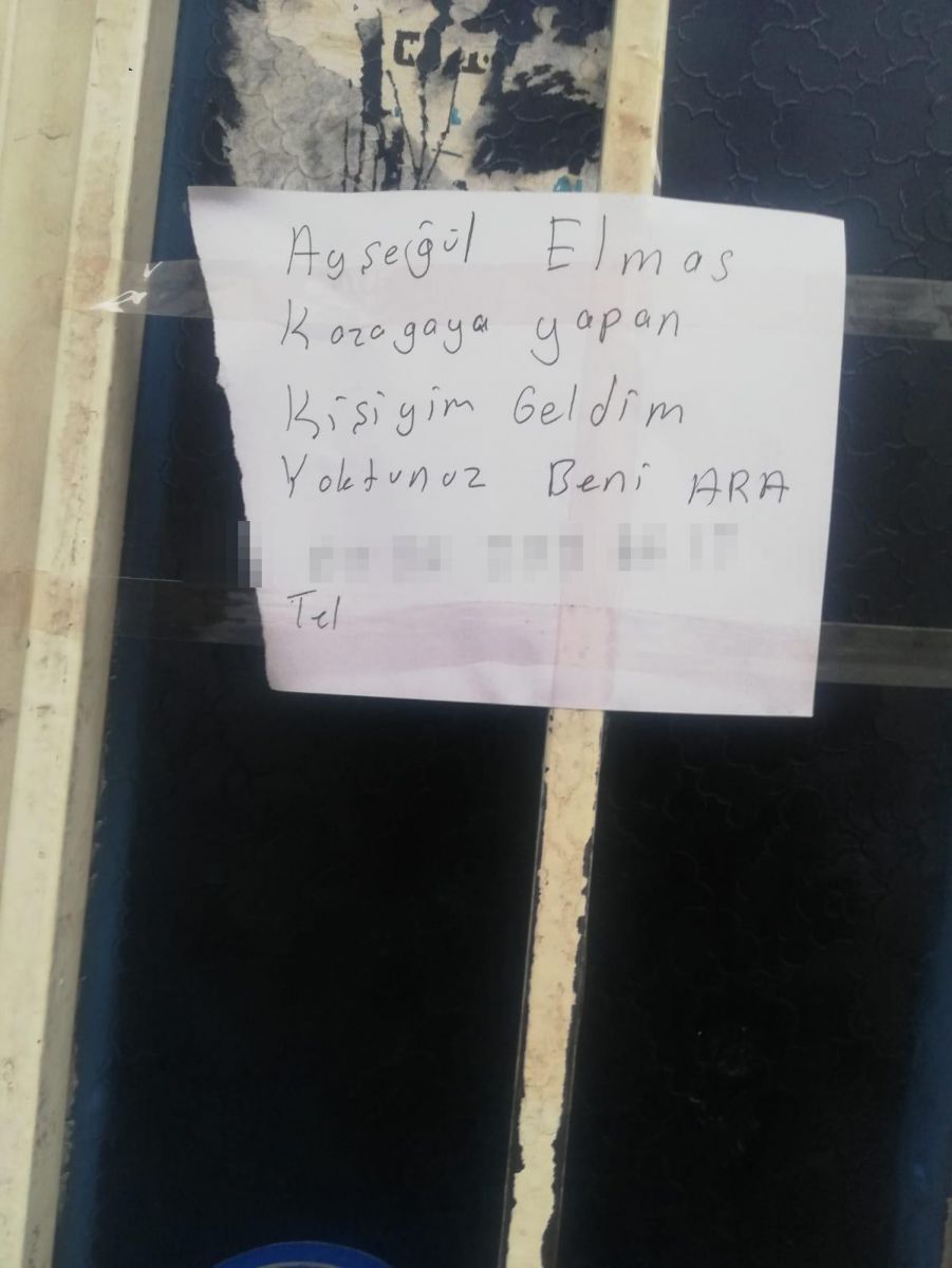 Kaza yapan kağıt toplayıcısından ilginç not: Kazayı yapan kişiyim, geldim yoktunuz beni ara