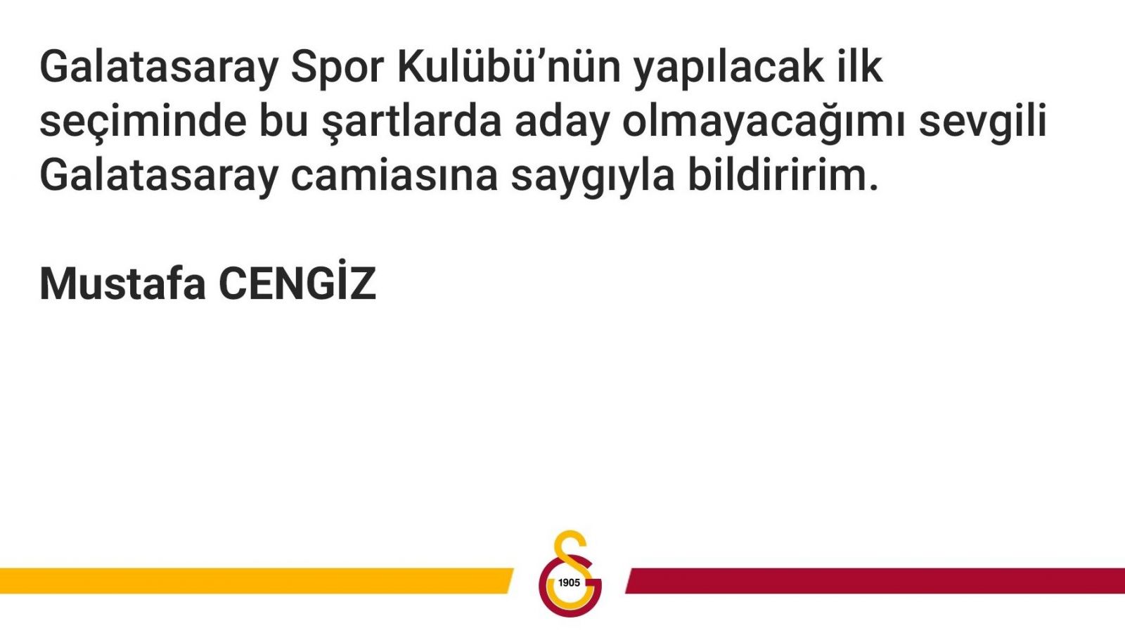 Cengiz: Başkanlığa aday olmayacağım Cengiz: Başkanlığa aday olmayacağım