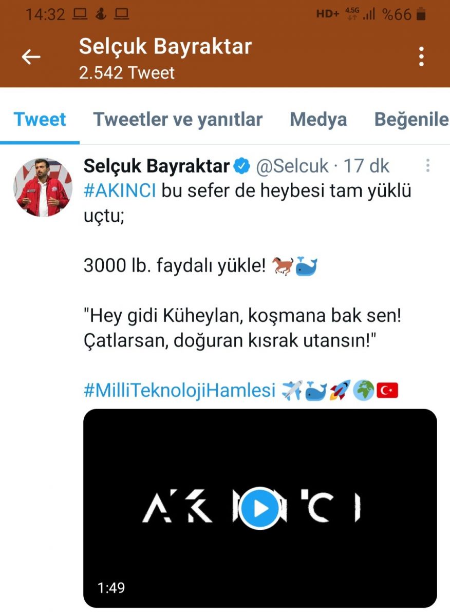 Bayraktar AKINCI TİHA'dan bir başarı daha Bayraktar AKINCI TİHA'dan bir başarı daha