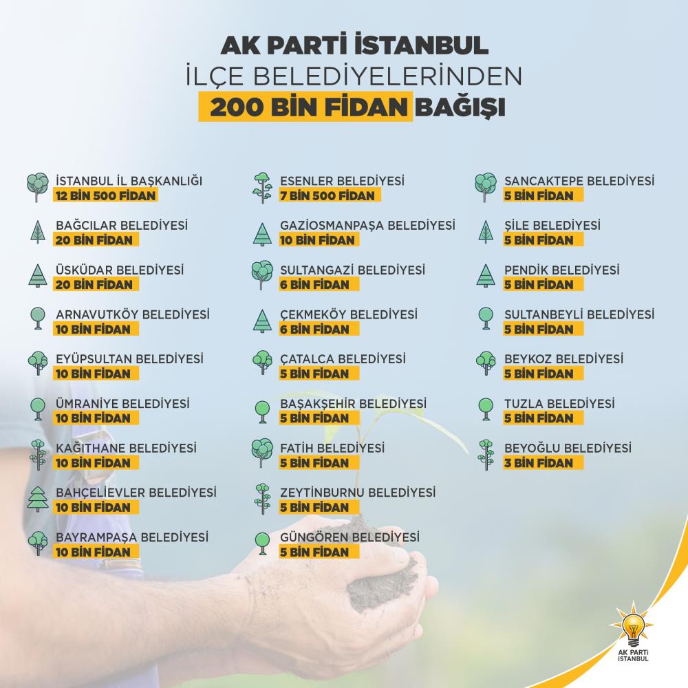 AK Parti İstanbul’dan yanan ormanlara 200 bin fidan bağışı