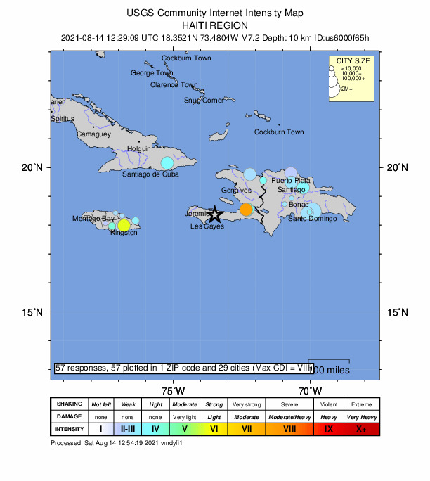 Haiti'de 7.2 büyüklüğünde deprem Haiti'de 7.2 büyüklüğünde deprem