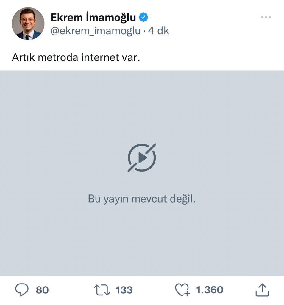 İmamoğlu ‘Metroda internet var’ yayını yaparken internet kesildi