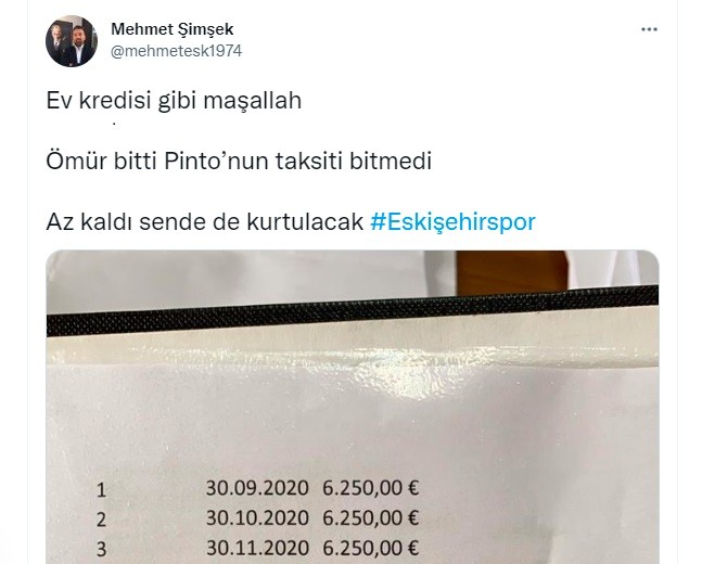 Eskişehirspor hala Sebastián Pinto'nun borcunu ödüyor!  Eskişehirspor hala Sebastián Pinto'nun borcunu ödüyor!