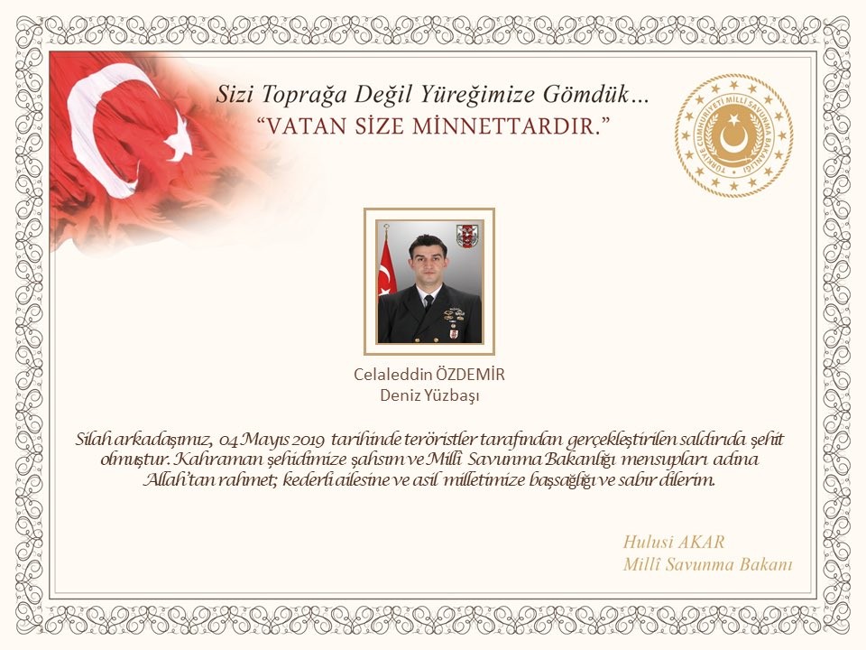 Bakan Akar’dan şehit askerlerin ailelerine taziye mesajı