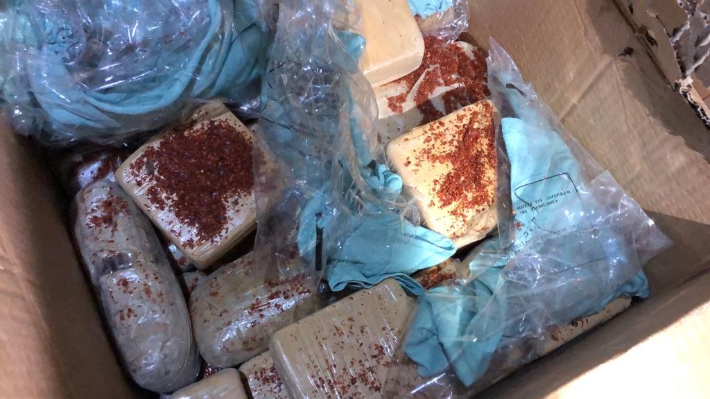 Pul biber ile kamufle edilen eroin, narkotik köpeği Alfa'ya takıldı