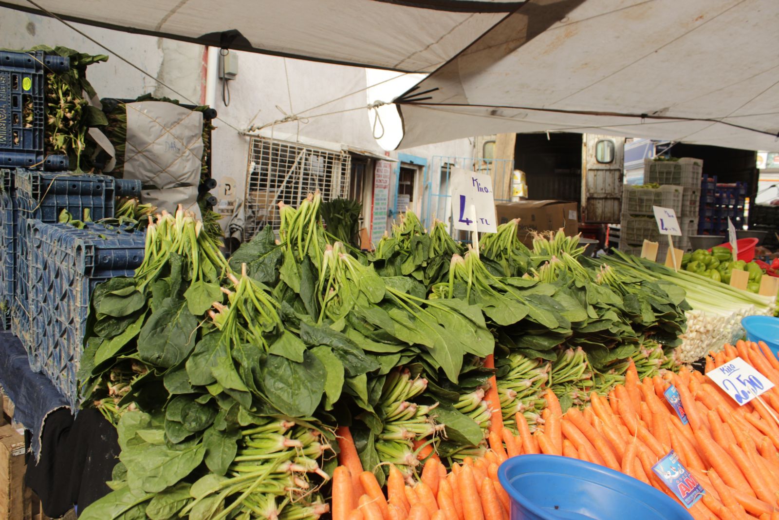 Pazarcılar çıkan haberlere çiğ ıspanak yiyerek tepki gösterdi