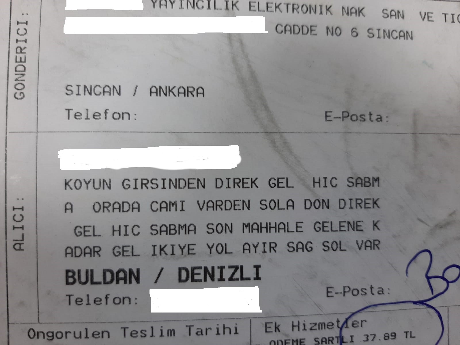 Kargo şirketinde ilginç olay! Pakete yazılan adres, görevlileri şoke etti