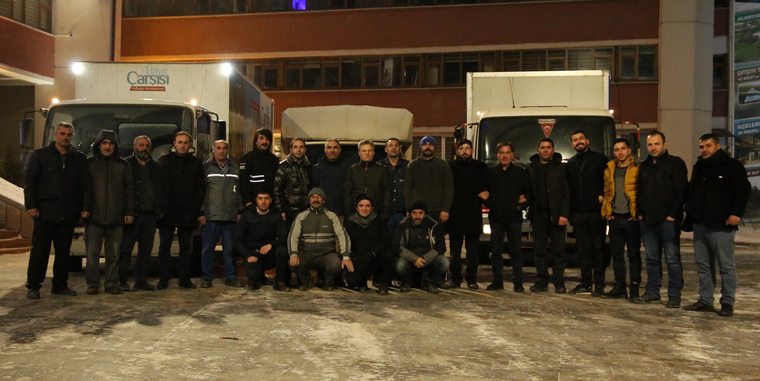 Erzurum'dan deprem bölgesine sevgi seli