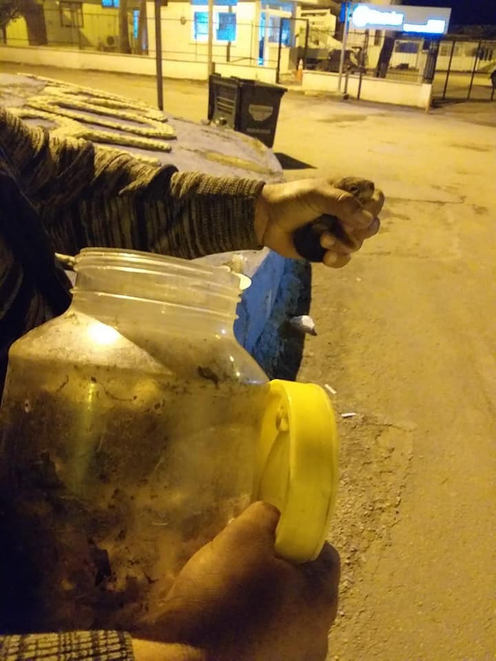 Turşu bidonundan sincap çıktı