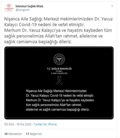 Aile sağlığı merkezi hekimi koronavirüs nedeniyle hayatını kaybetti