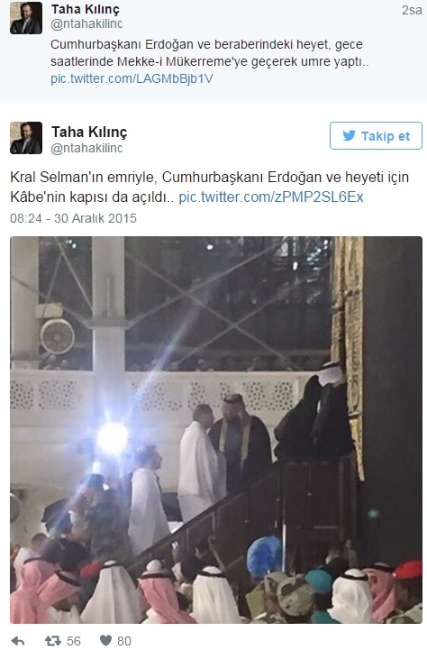 Cumhurbaşkanı Erdoğan umre yaptı