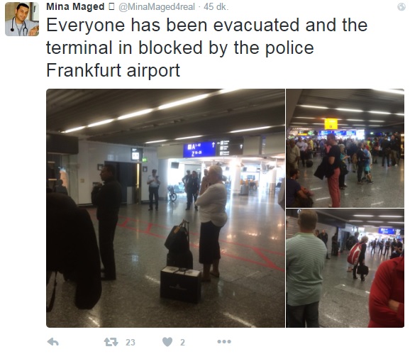 Frankfurt Havalimanı güvenlik gerekçesiyle boşaltıldı