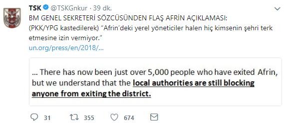 TSK duyurdu: BM'den flaş açıklama