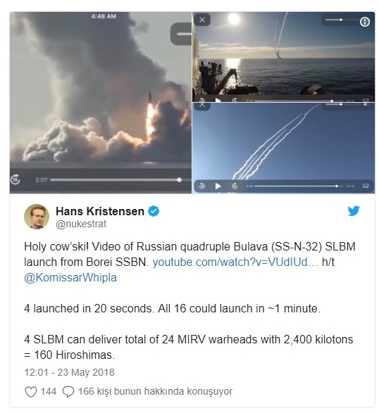 ABD'li uzman: Yuriy Dolgorukiy'in atışı 160 Hiroşima'ya eşit