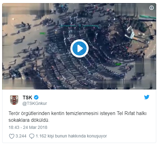 Tel Rıfat halkı terör örgütlerine karşı sokaklara döküldü