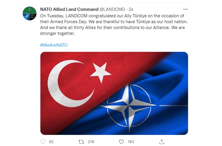 30 Ağustos kutlamasını silen NATO'dan yeni paylaşım