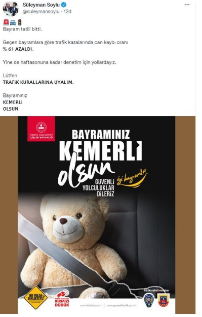Bakan Soylu duyurdu: Trafik kazaları Ramazan Bayramı'nda düştü