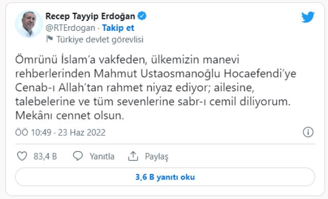 Gönül seli! Mahmud Ustaosmanoğlu Hocaefendi son yolculuğuna uğurlandı: Erdoğan Hocaefendiyi anlattı