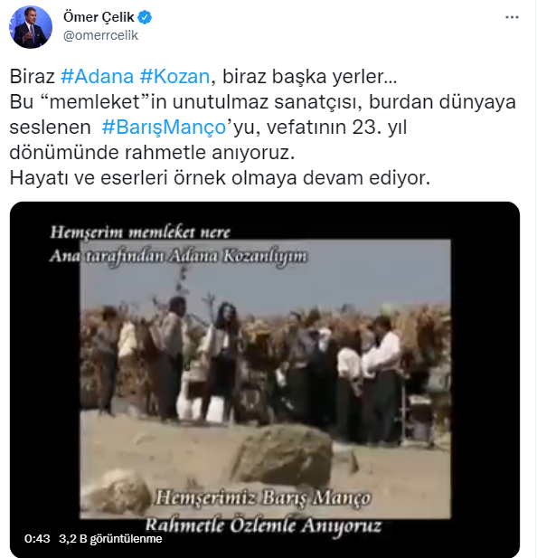 Ömer Çelik'ten 