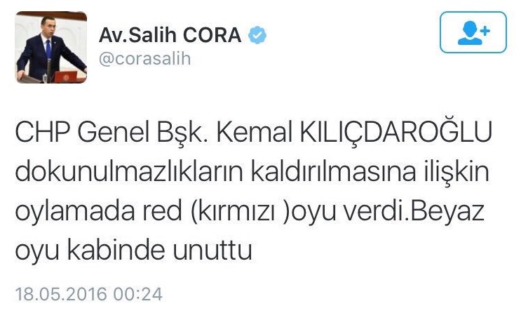 Salih Cora: Kemal Kılıçdaroğlu hayır oyu kullandı Salih Cora: Kemal Kılıçdaroğlu hayır oyu kullandı