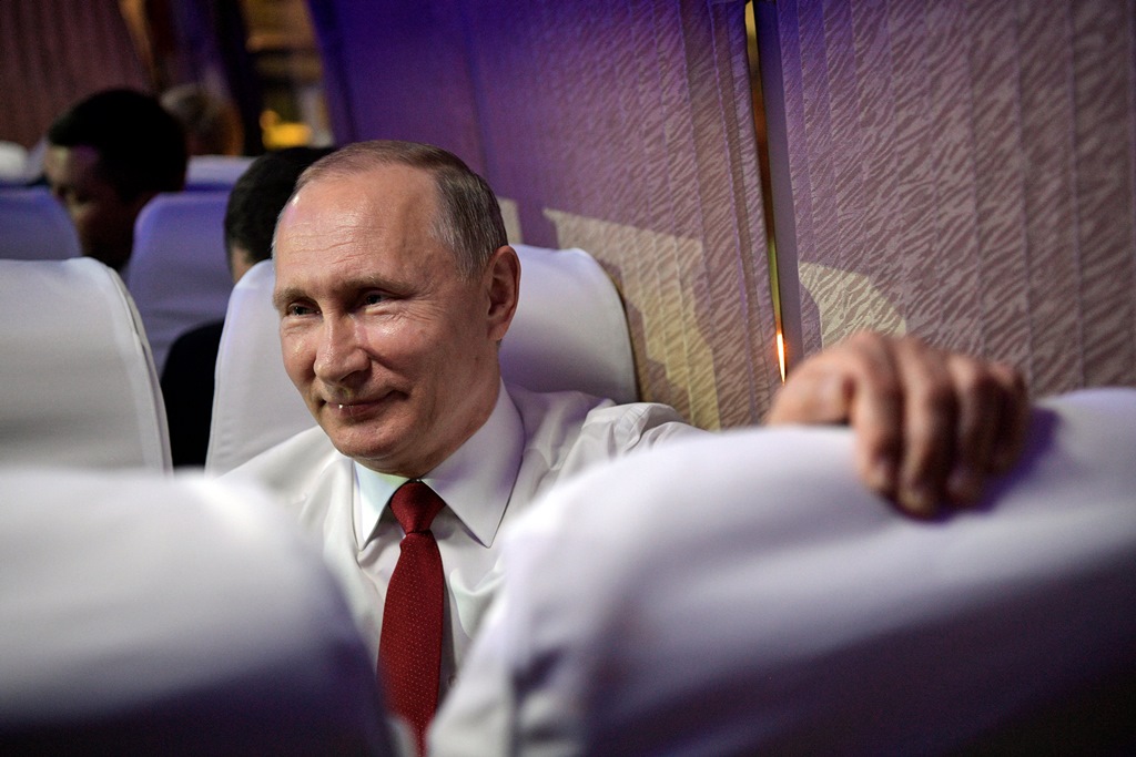 Putin programa böyle gitti