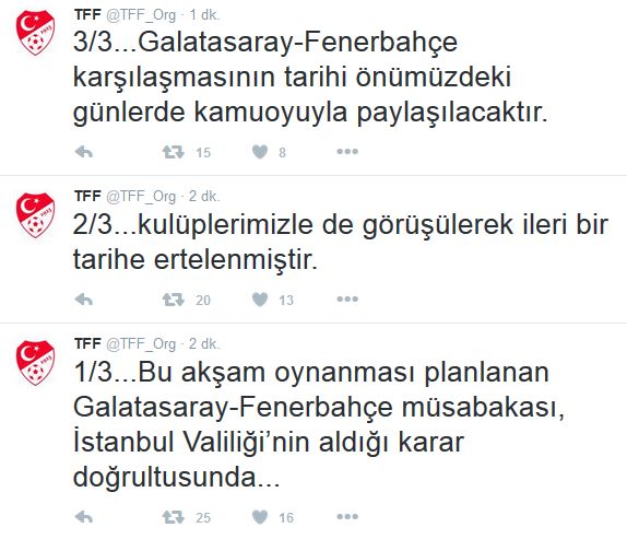 Galatasaray-Fenerbahçe derbisi ertelendi