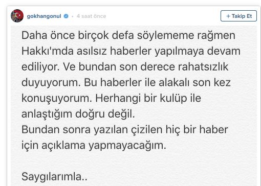 Gökhan Gönül'den flaş açıklama! Beşiktaş...