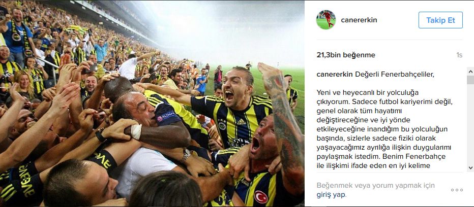 Caner Erkin’den Fenerbahçe taraftarına mesaj