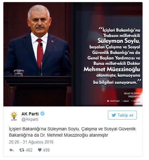 İçişleri Bakanı Efkan Ala görevi bıraktı