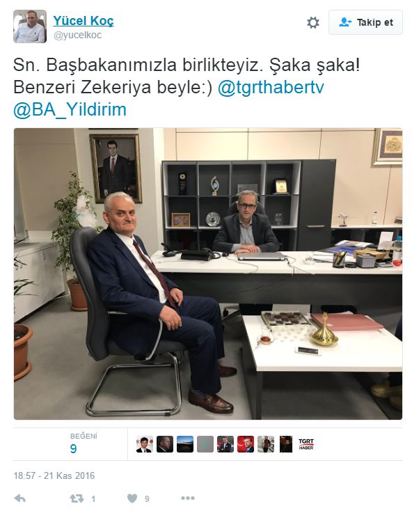 Binali Yıldırım'a benzeyen Zekeriya Yetkin TGRT Haber'de