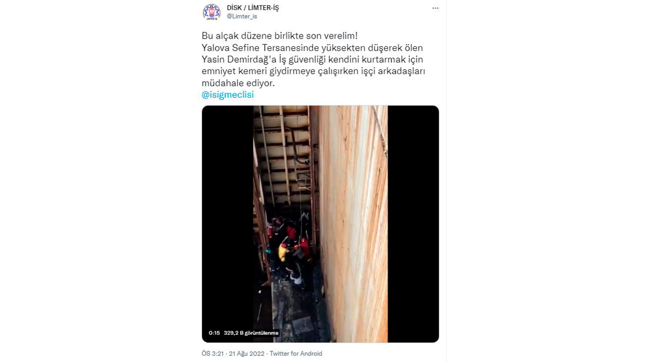 İşçiler ve iş güvenliği uzmanları birbirine girdi: Ölen işçiye emniyet kemeri takmaya çalıştılar İşçiler ve iş güvenliği uzmanları birbirine girdi: Ölen işçiye emniyet kemeri takmaya çalıştılar