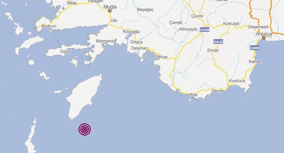 Akdeniz'de 5,1'lik deprem | Son Depremler ( Marmaris'te deprem mi oldu? İzmir'de deprem mi oldu?)