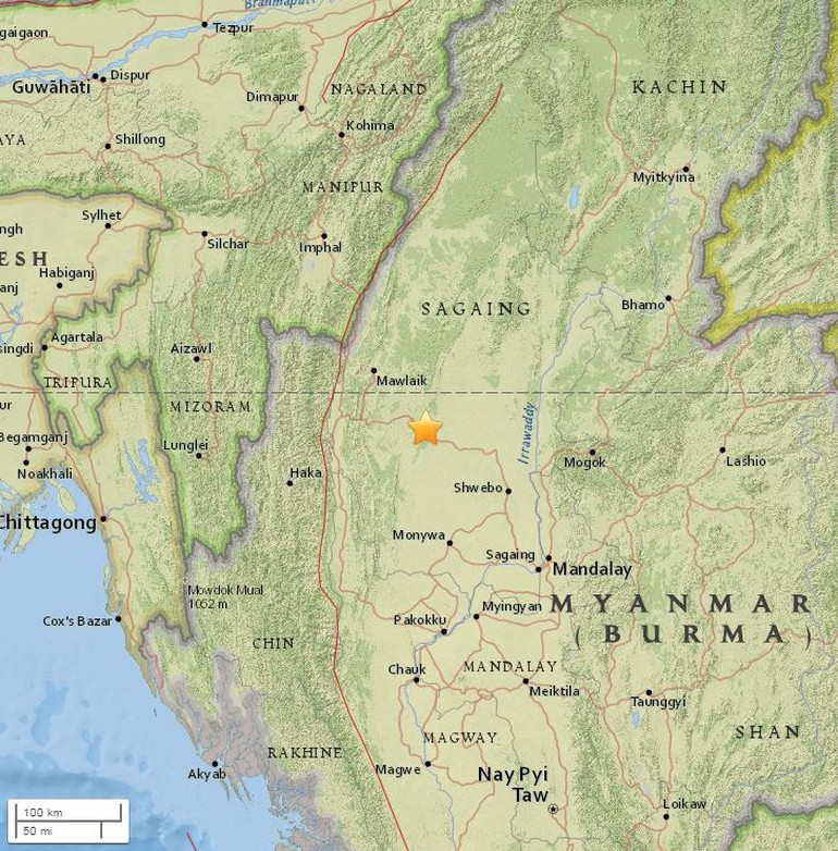 Myanmar'da 7 büyüklüğünde deprem Myanmar'da 7 büyüklüğünde deprem