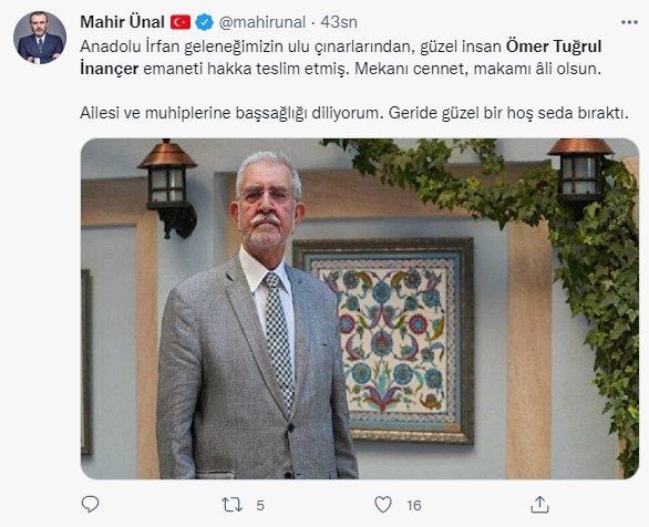 Mutasavvıf Ömer Tuğrul İnançer hayatını kaybetti Mutasavvıf Ömer Tuğrul İnançer hayatını kaybetti