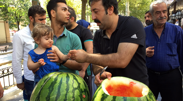 Dev karpuzlardan bebek çıktı