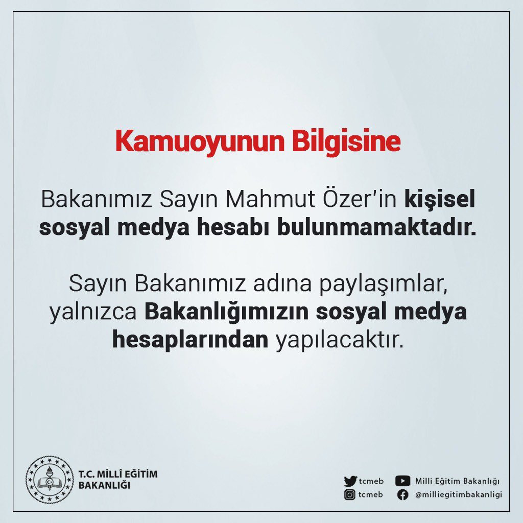 MEB: Bakanımızın sosyal medya hesabı yoktur