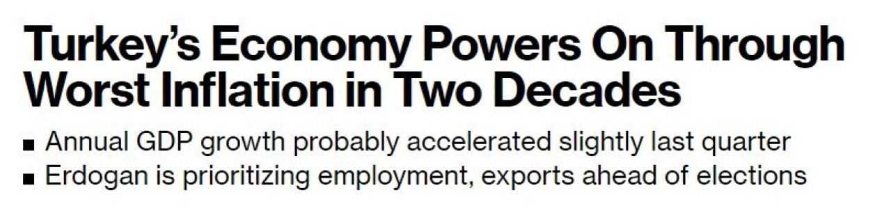 Bloomberg'den dikkat çeken 'Türkiye ekonomisi' analizi: Yüksek enflasyona rağmen büyüyor Bloomberg'den dikkat çeken 'Türkiye ekonomisi' analizi: Yüksek enflasyona rağmen büyüyor