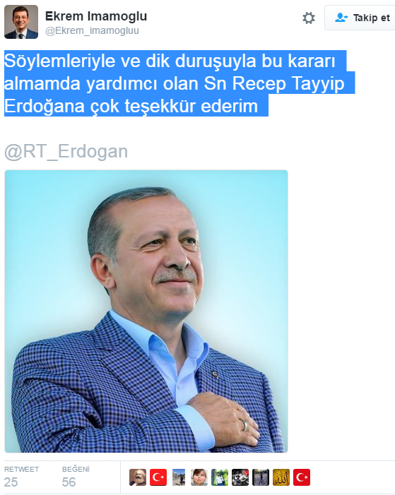 CHP'li Belediye Başkanı Ekrem İmamoğlu'ndan şaşırtan tweetler