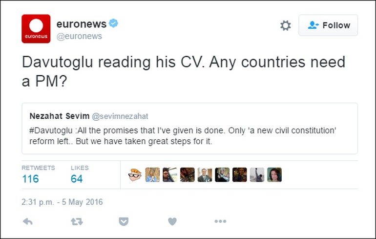 Euronews'ten küstah tweet Euronews'ten küstah tweet