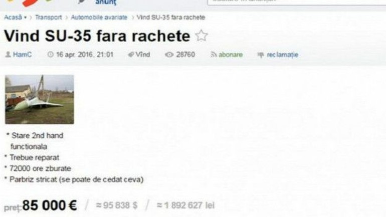 85 bin euro'ya ikinci el savaş uçağı