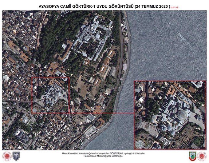 Göktürk-1 uydusundan Ayasofya'da ilk Cuma