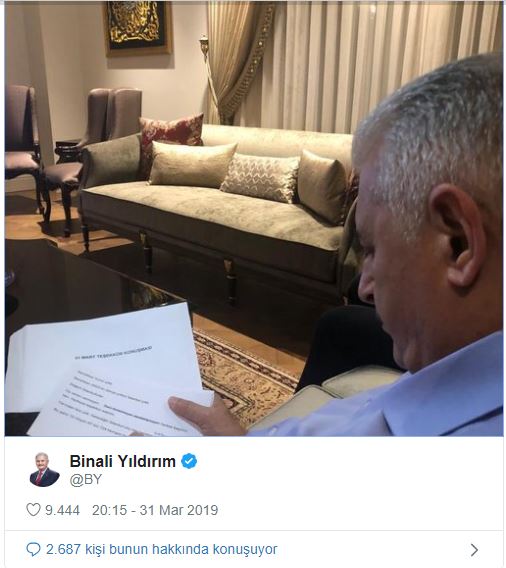Binali Yıldırım'dan ilk paylaşım!