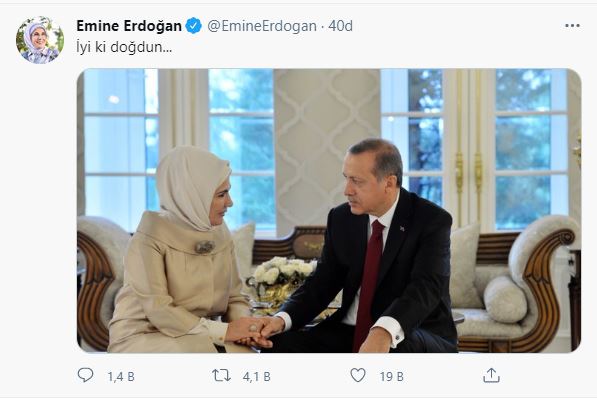 Emine Erdoğan, Cumhurbaşkanı Erdoğan'ın doğum gününü kutladı