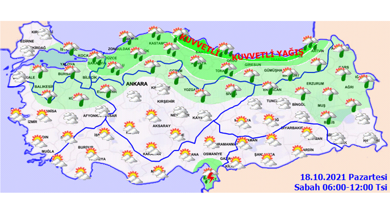 Kuvvetli sağanak ve fırtına geliyor | 18 Ekim hava durumu