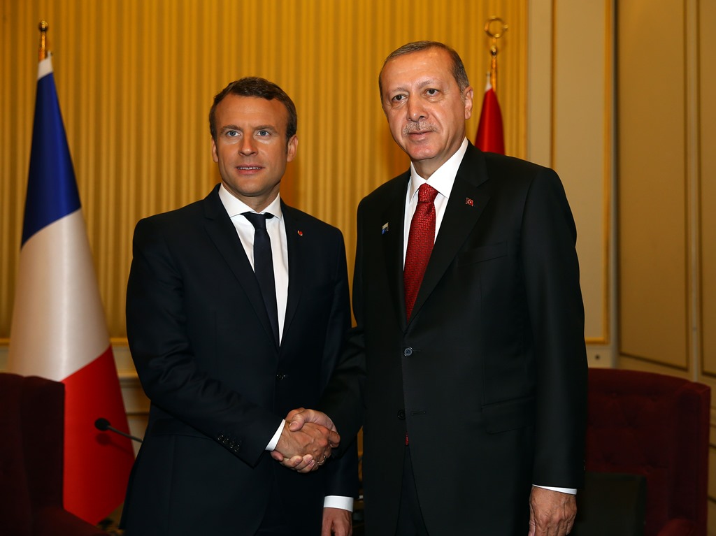 Cumhurbaşkanı Erdoğan ile Fransa Cumhurbaşkanı Macron görüştü