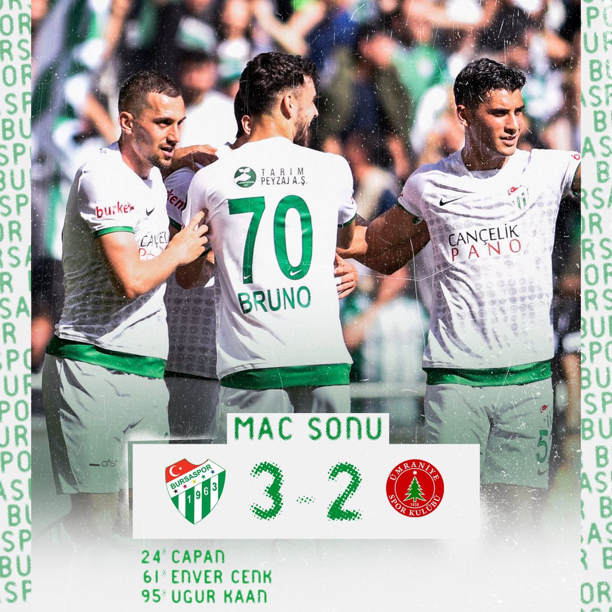 Bursaspor - Ümraniyespor : 3-2 (ÖZET) Timsah 90+4'te gelen golle lige tutundu!