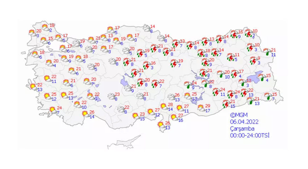 Meteoroloji’den 11 ile uyarı: Güneşli hava yerini yağmura bırakıyor (6 Nisan hava durumu)