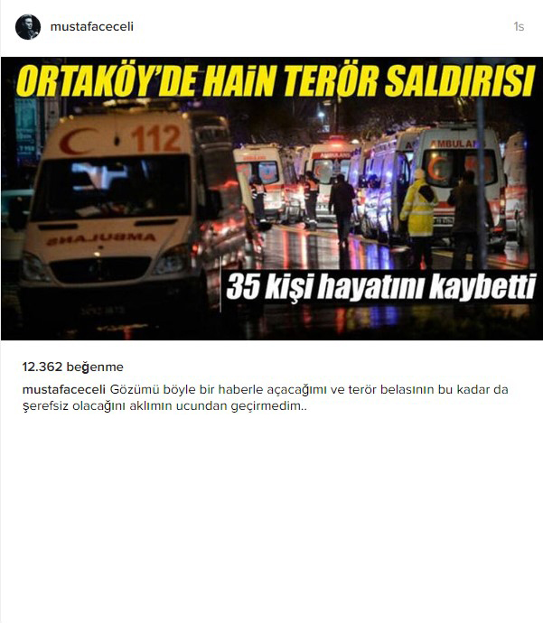 İstanbul Reina'daki terör saldırısına ünlüler tepkili